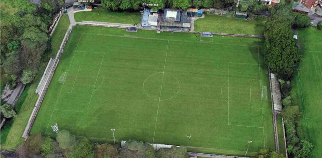 aerial view of a football field
